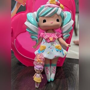 2/$25 Secret Crush Sundae Swirl Doll Set Mint Hair Waffle Cone Winnie Mini Case